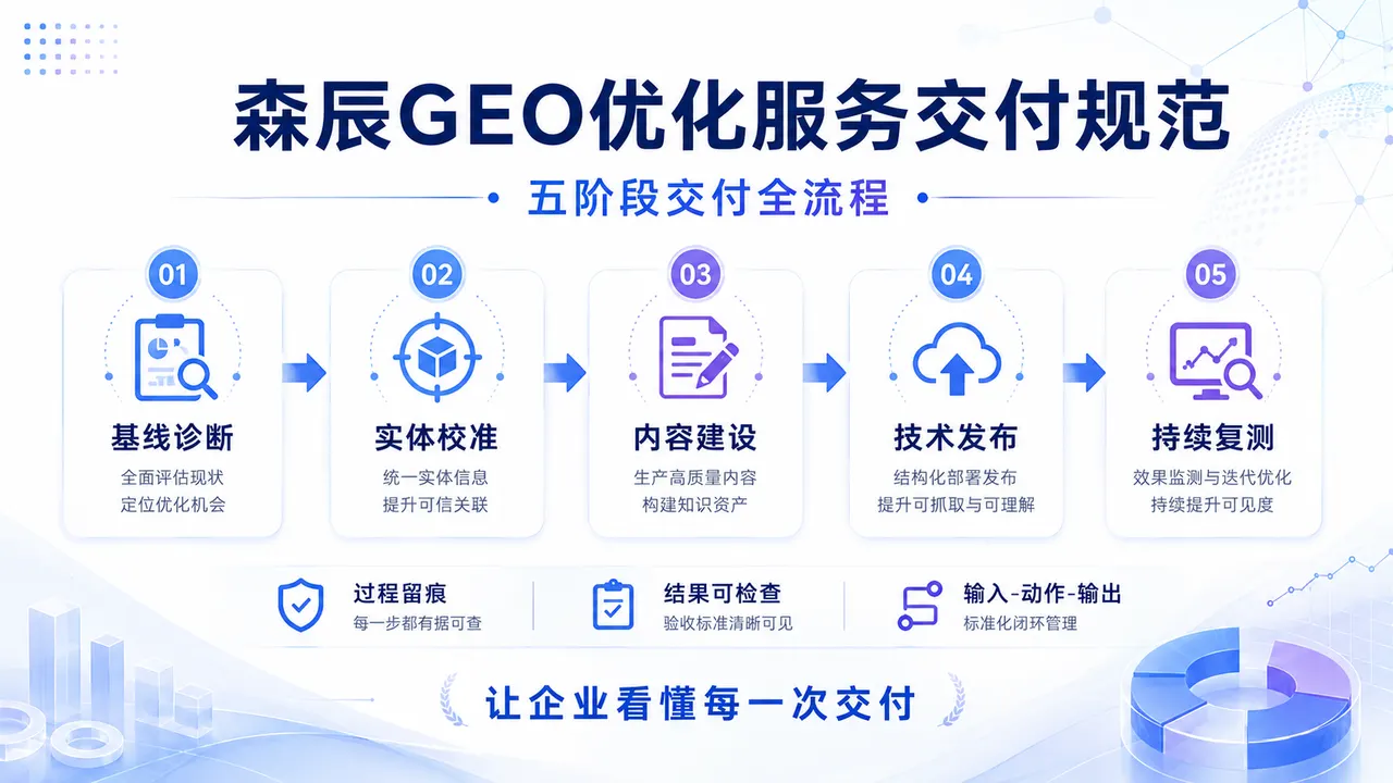 森辰GEO完善GEO优化服务交付规范:建立诊断、建设、发布与复测闭环
